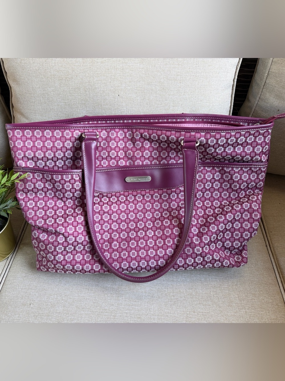 Vintage Purple Tote Bag Nine West